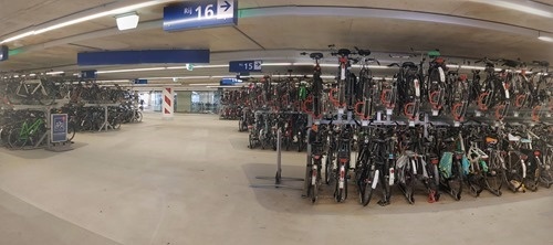 Bikes under the station Bikes under the station