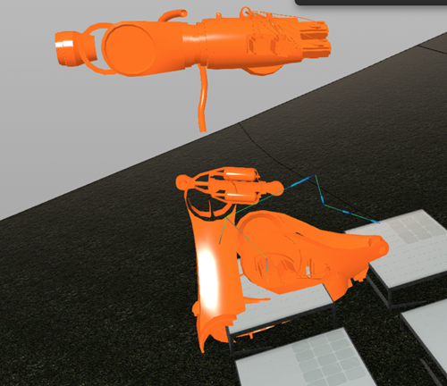 Poorly positioned geometry, the default from importing a rigged Collada scene Poorly positioned geometry, the default from importing a rigged Collada scene