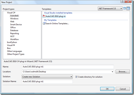 AutoCAD 2010 NET Wizards new project template AutoCAD 2010 NET Wizards new project template