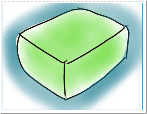 Green highlighting with a blue boundary Green highlighting with a blue boundary