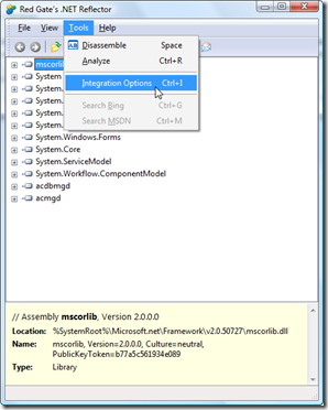 Reflector 6's integration options menu item Reflector 6's integration options menu item