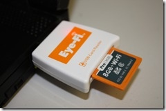 Eye-Fi card in USB reader Eye-Fi card in USB reader