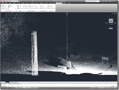First shot of our laser-scanned monument inside AutoCAD First shot of our laser-scanned monument inside AutoCAD