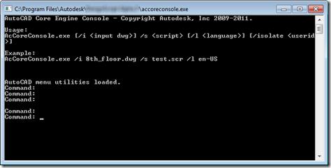 The AutoCAD 2013 Core Console