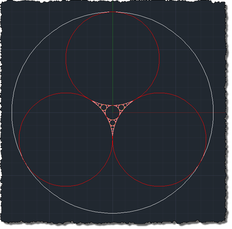 The inner portion of an Apollonian gasket The inner portion of an Apollonian gasket