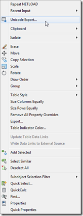 Table export context menu item added for table objects Table export context menu item added for table objects