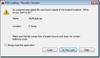 Security warning Security warning