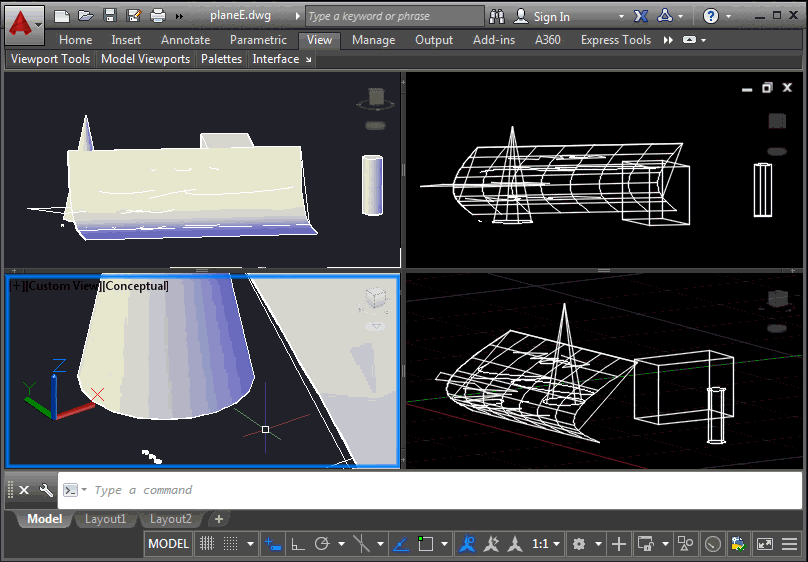 Per-viewport entity display Per-viewport entity display