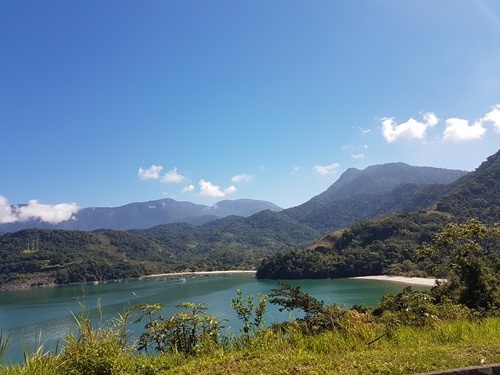 View from the car driving along the Costa Verde View from the car driving along the Costa Verde