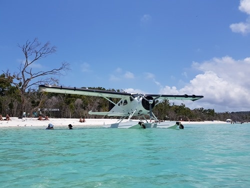 A boat plane that flew people in A boat plane that flew people in