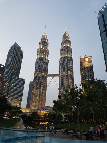 The KL Twin Towers at dusk The KL Twin Towers at dusk