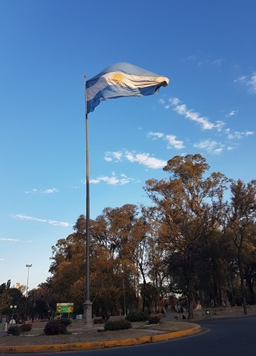 Argentinian flag in Cordoba Argentinian flag in Cordoba