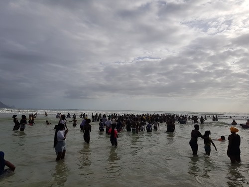 People singing and dancing in the water People singing and dancing in the water
