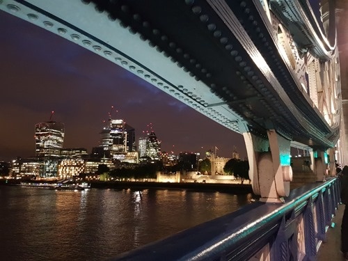 The Tower of London through Tower Bridge The Tower of London through Tower Bridge