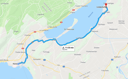 Day 1 - Marin to Sutz-Lattrigen Day 1 - Marin to Sutz-Lattrigen