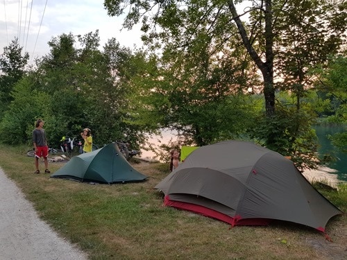 Our tents by the Aare Our tents by the Aare