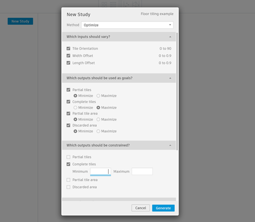 New study UI New study UI