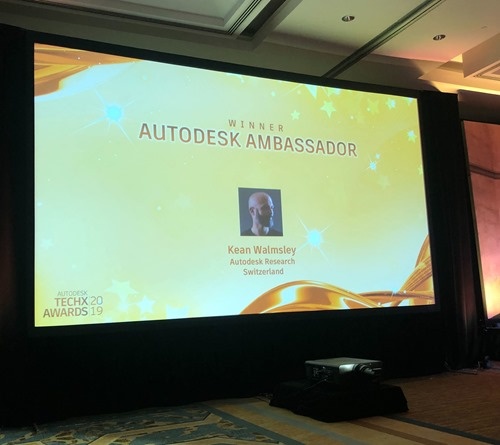 The unveiling of the Autodesk Ambassador award The unveiling of the Autodesk Ambassador award