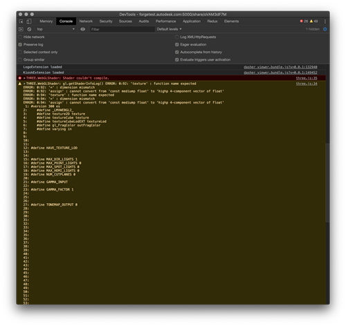 Shader debugging information Shader debugging information