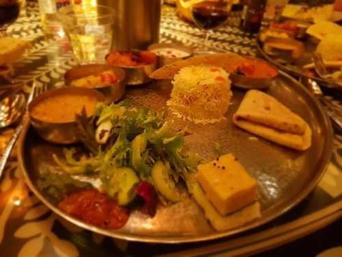 A thali with salad A thali with salad