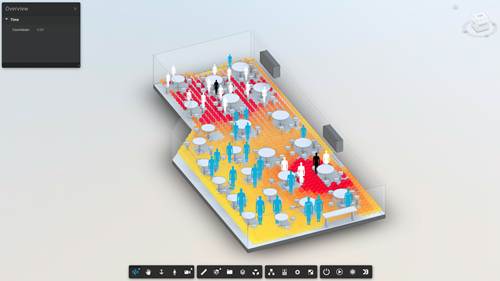 Point cloud display of virus dispersion Point cloud display of virus dispersion