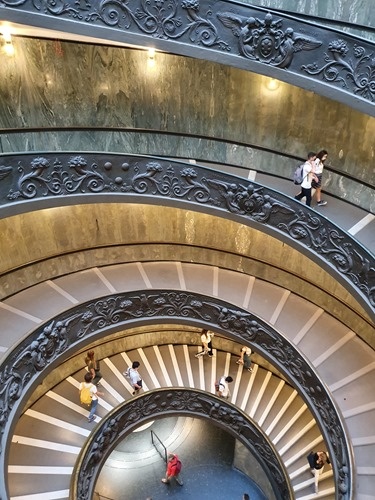 The steps to the Vatican Museum The steps to the Vatican Museum