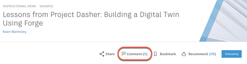 The comment button The comment button