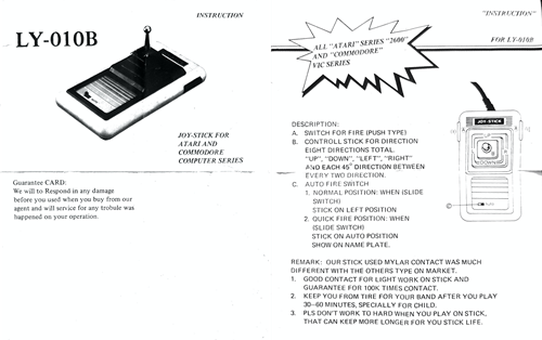 LY-010B joy-stick instructions LY-010B joy-stick instructions