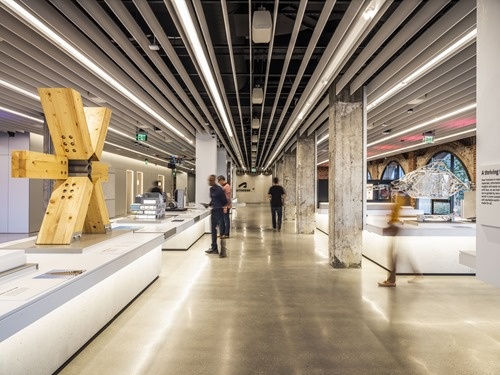 Looking back past the NEST exhibit towards reception. Looking back past the NEST exhibit towards reception