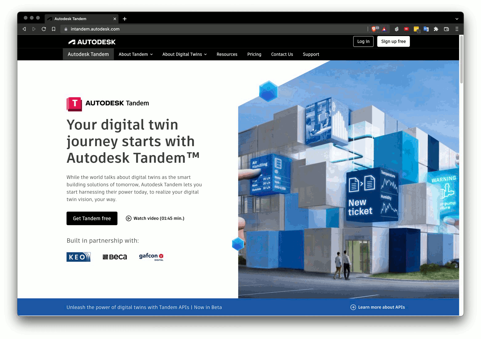 Tandem API landing page Tandem API landing page