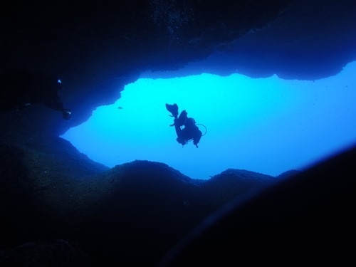 Inside a cavern Inside a cavern