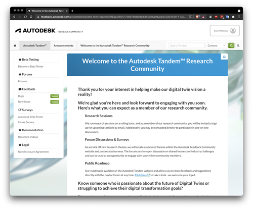 Autodesk Tandem Customer Research Autodesk Tandem Customer Research