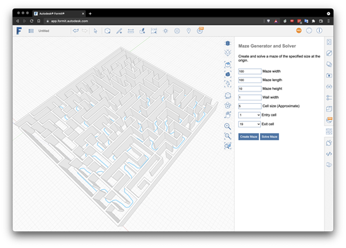 The solved maze in 3D The solved maze in 3D