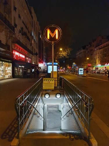 A metro station at night A metro station at night