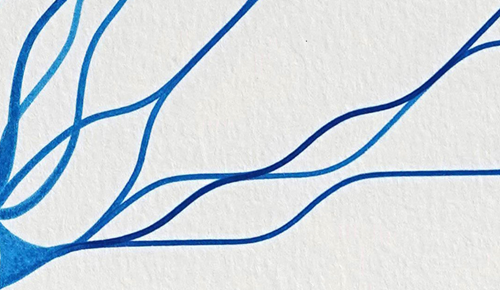 Short Path Blue Watercolor by Zach Kron Short Path Blue Watercolor by Zach Kron