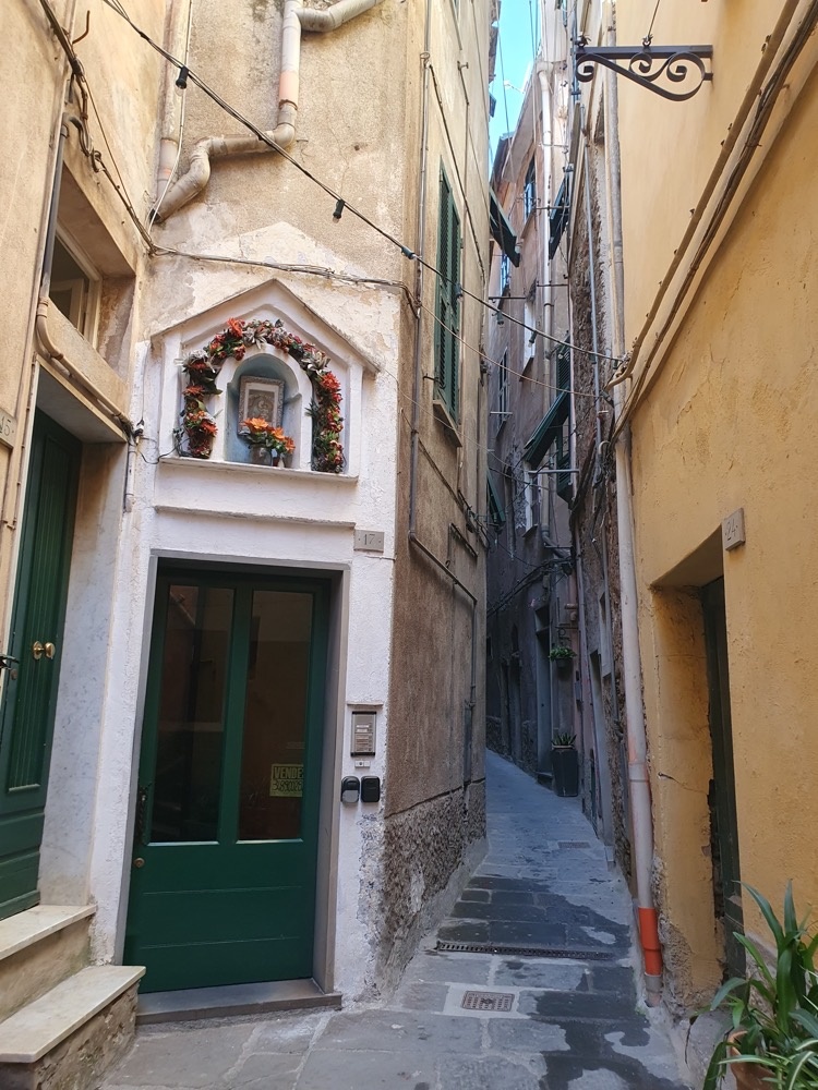 A doorway in a small street A doorway in a small street