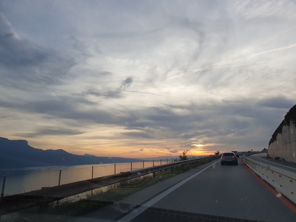 Driving past Lac Leman Driving past Lac Leman