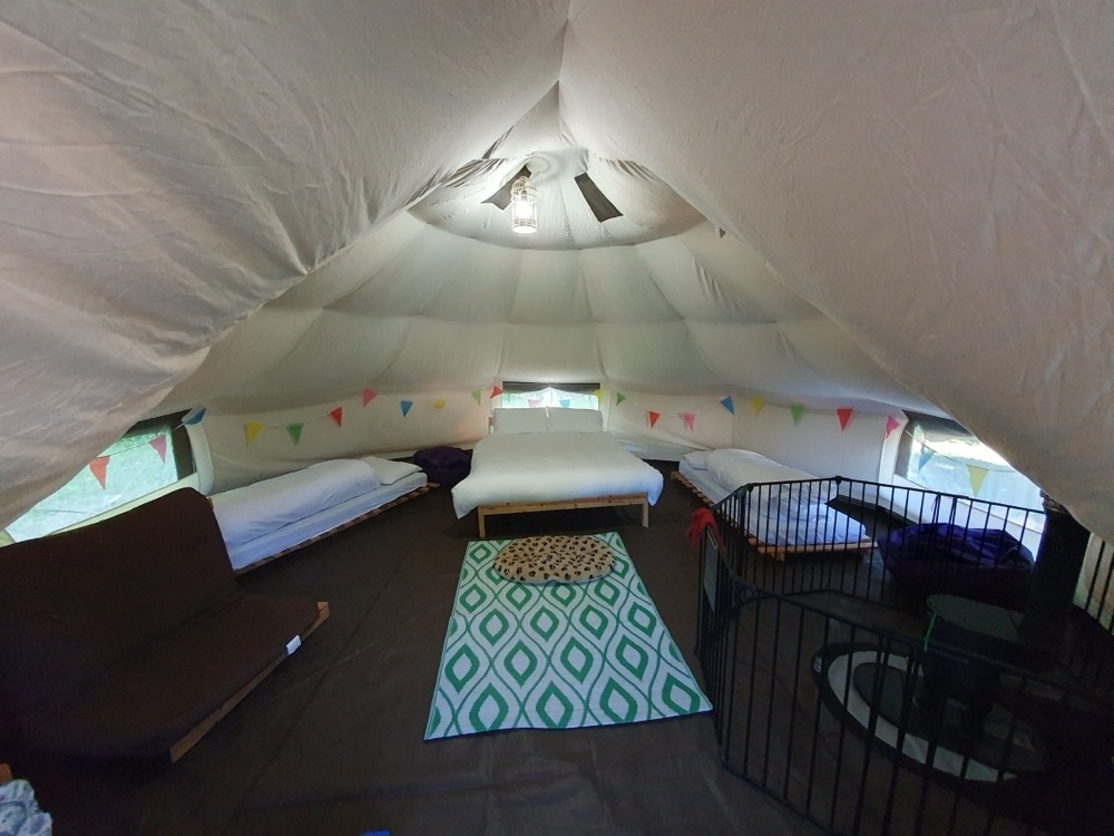 Inside our yurt Inside our yurt