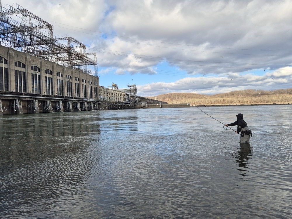 Fishing by the dam Fishing by the dam