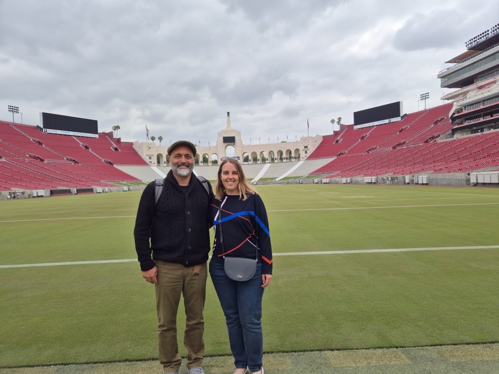 Kean and Dagmara down by the pitch Kean and Dagmara down by the pitch