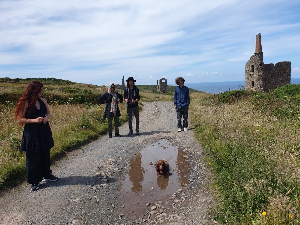 Daisy taking a dip Daisy taking a dip