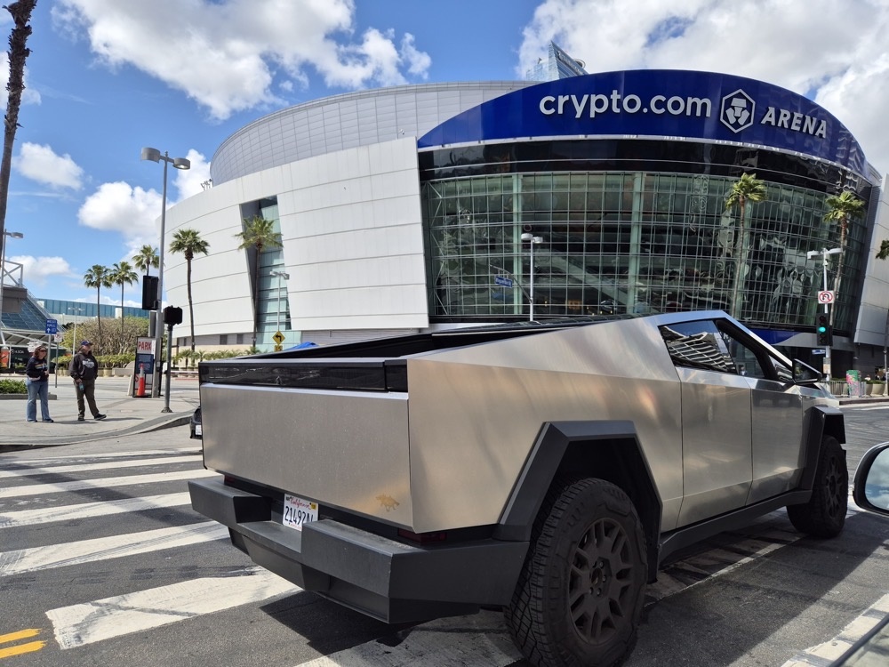 Cybertruck at the Crypto dot com arena Cybertruck at the Crypto dot com arena