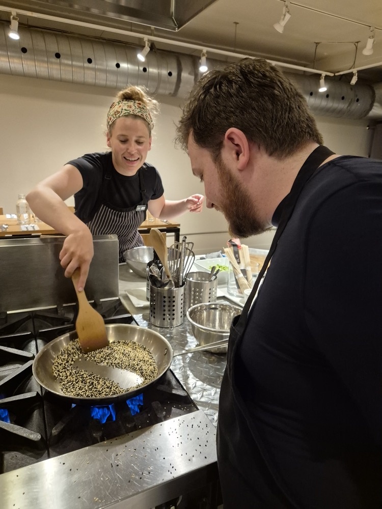 Suzie helping Frazer Suzie helping Frazer