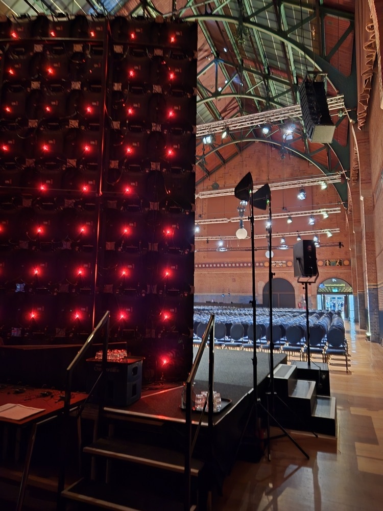 Behind the main stage Behind the main stage